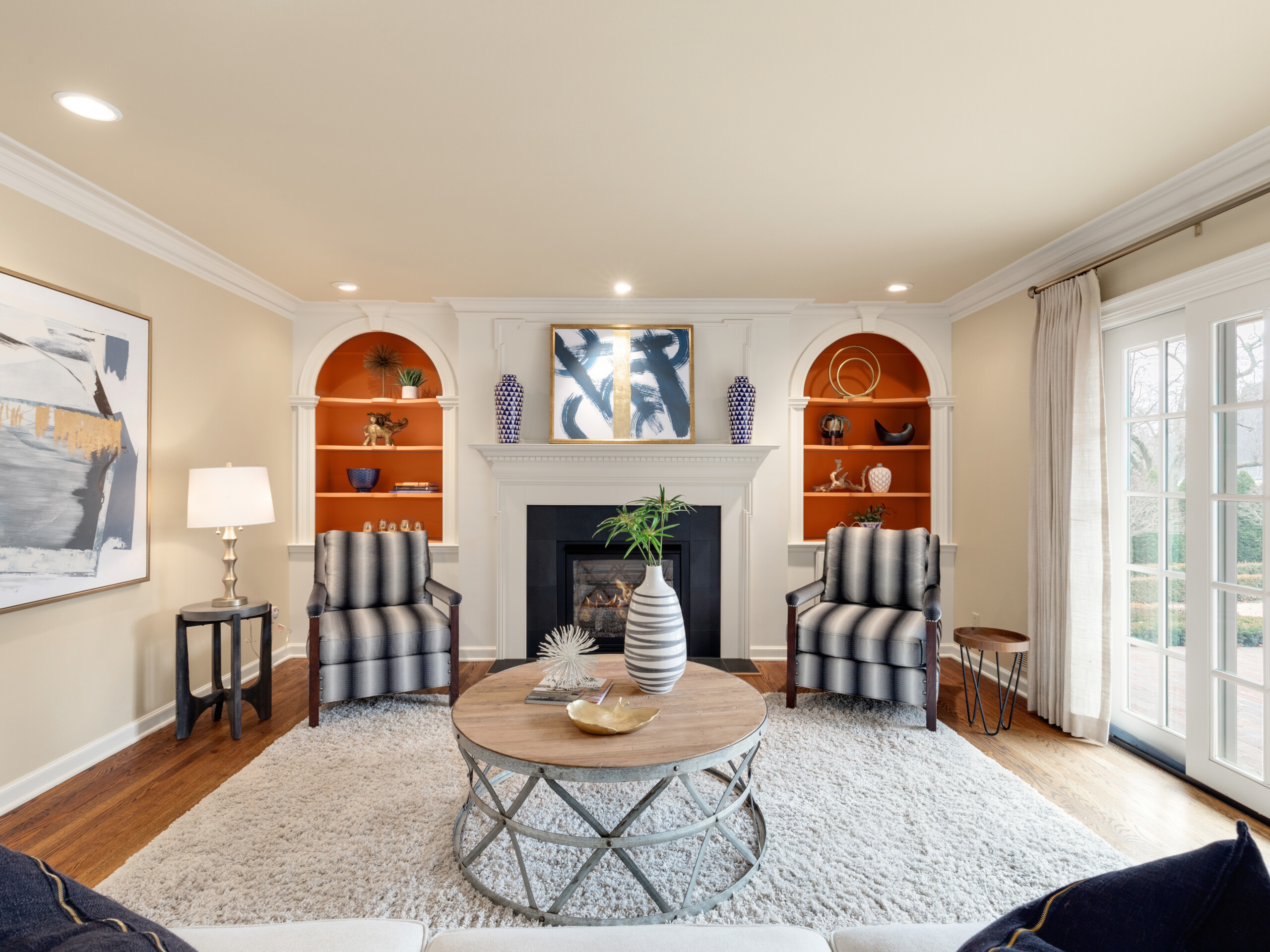 Living Room Staged with Modern Furniture