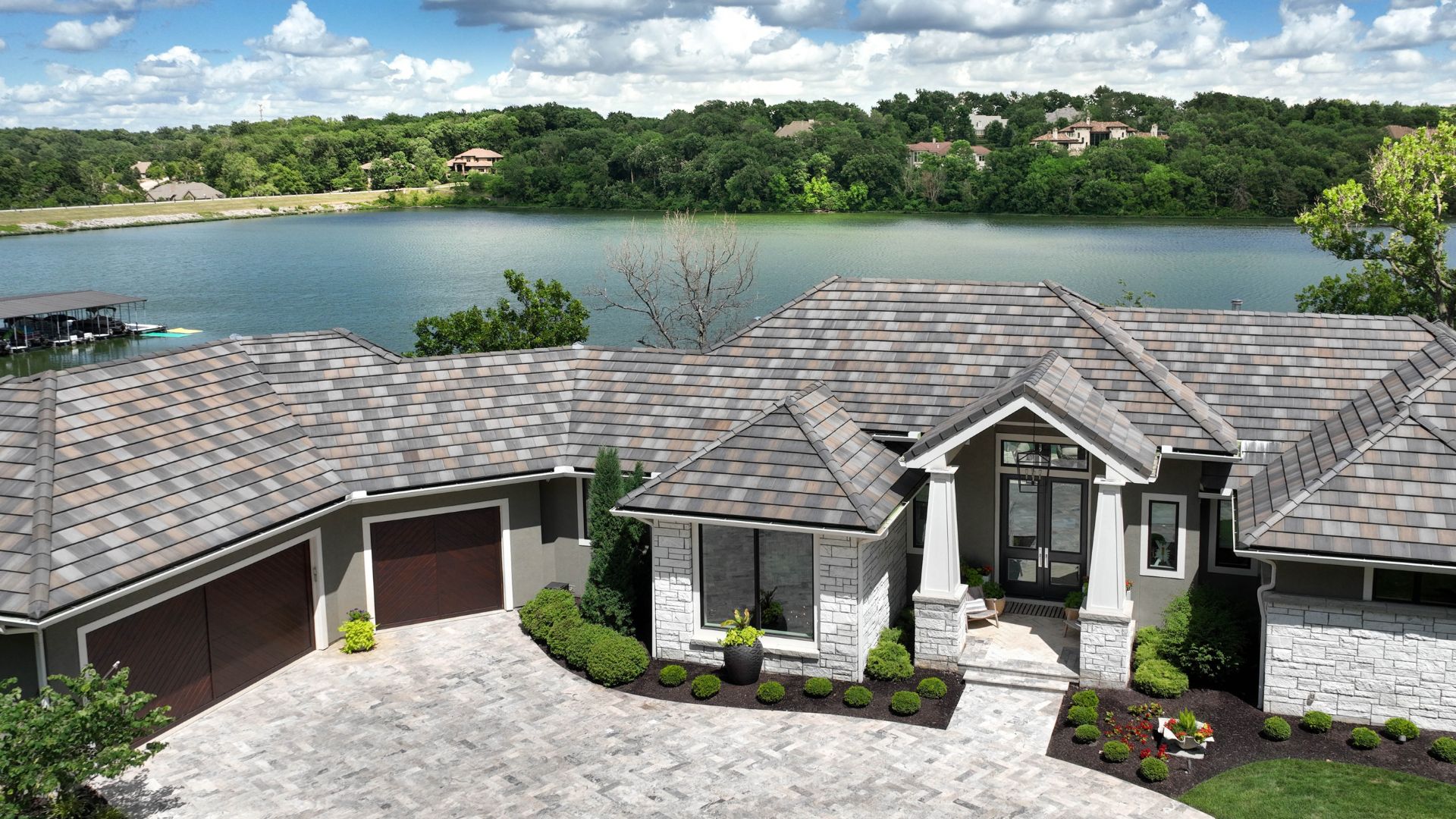Large Home in Front of Lake
